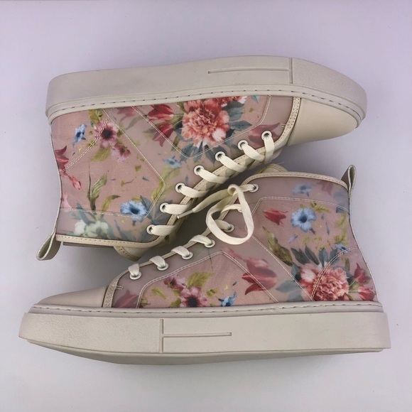 INC International Concepts Phoenix Floral High Top Sneakers Size 9.5 - Picture 6 of 7